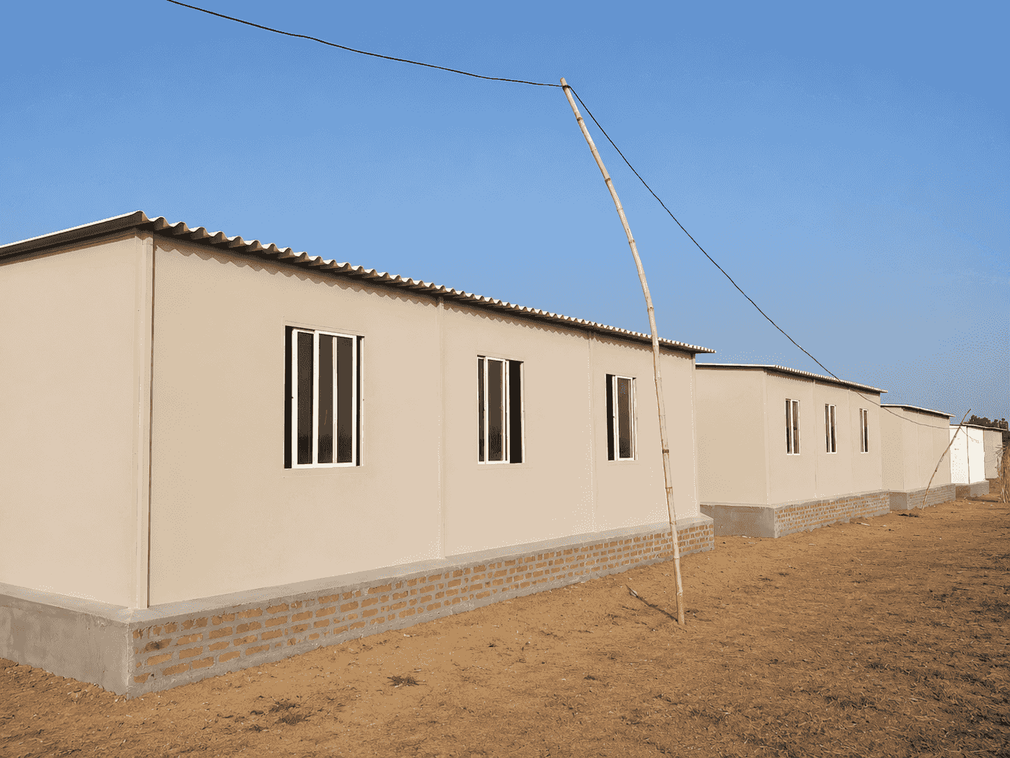 Prefab labour colony at a remote construction project site