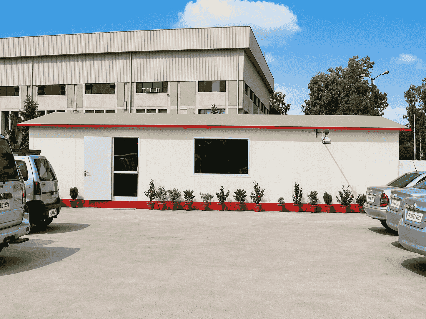 Purpose-built prefab site office at an industrial project site